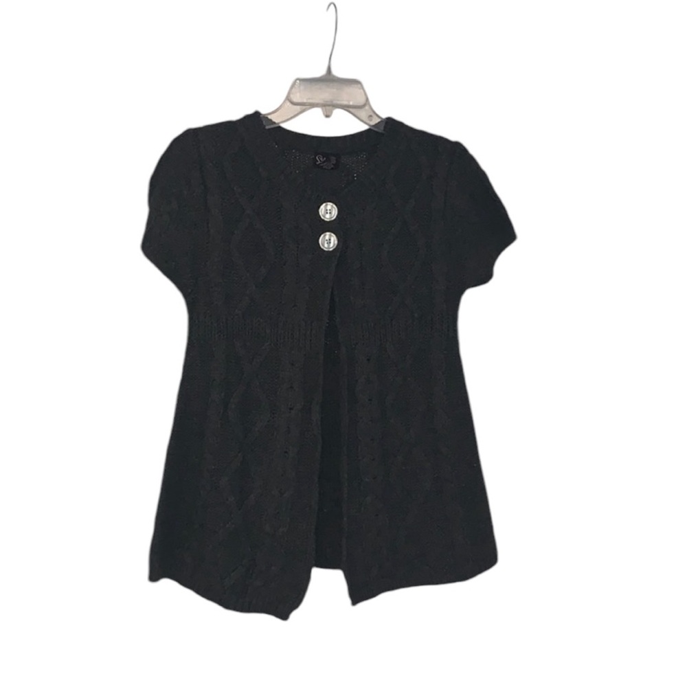 Pretty Love Lola 2 Button Cardigan Size Large Charcoal Gray